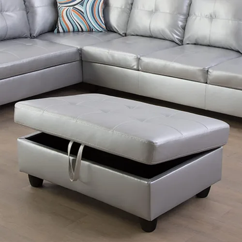 Miniatura 14 de A Ainehome Otomana, moderna otomana de cuero para sala de estar, apartamento y espacio pequeño (tamaño: 28.5 x 19 x 17.5 pulgadas de alto, A-negro)