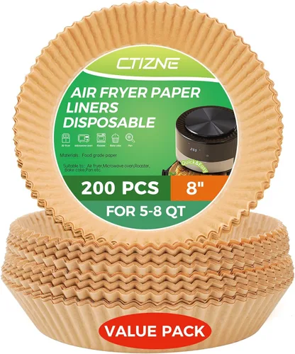Miniatura 21 de Revestimientos desechables para freidora de aire - 500 piezas de papel de pergamino de 20 cm cuadrado para freidora de aire, revestimientos