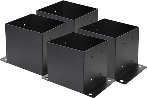 Miniatura 13 de Base de poste de 6 x 6 piezas, tamaño interior de 5.6 x 5.6 pulgadas, base de poste de cubierta de metal resistente con recubrimiento de polvo