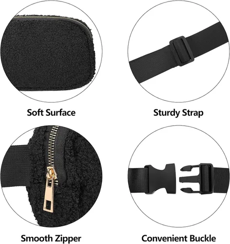 Miniatura 90 de Riñonera cruzada para mujeres y hombres, bolsa para cinturón para senderismo con correa ajustable, riñonera para correr, entrenamiento, deportes