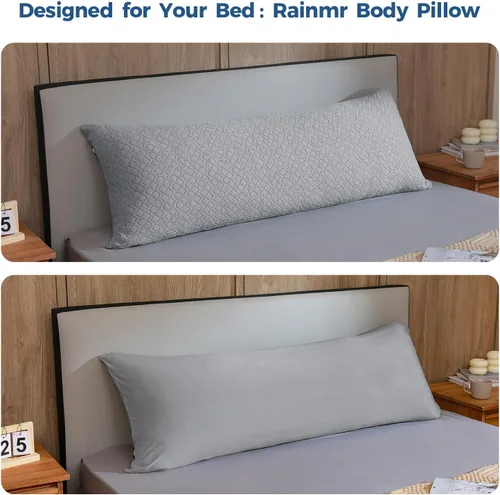 Miniatura 5 de Rainmr Almohada de Espuma Viscoelástica Gruesa para el Cuerpo - Almohada Completa para Dormir de Lado - con Funda de Almohada de Enfriamiento Gris