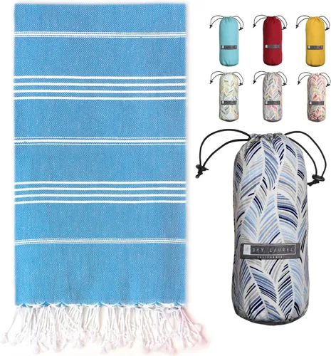Miniatura 41 de BAY LAUREL Toalla de playa turca con bolsa de viaje, 39 x 71 pulgadas, de secado rápido, sin arena, ligera, grande, toallas de gran
