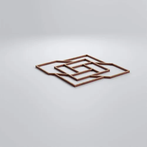 Miniatura 3 de 7 3/8"W X 7 3/8"H Loveland Extra Pequeño Loveland Decorativos Paneles De Pared De Madera De Calado, Roble Rojo rojo (Red Oak)