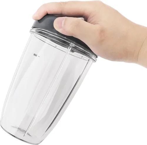 Miniatura 9 de 2 vasos de repuesto reutilizables de 24 onzas para licuadoras Nutribullet de 600 W / 900 W con tapa, vaso de repuesto lavable