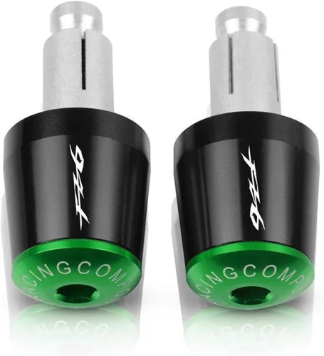 Motorcycle Handlebar Grips End Handle Bar Cap Ends Plug for Yamaha FZ6 FAZER FAZER600 FZ6S FZ6N FZ6S2 FZ6R S2 SJ6S FZ600 FZ-6 (Color : Black-Green)