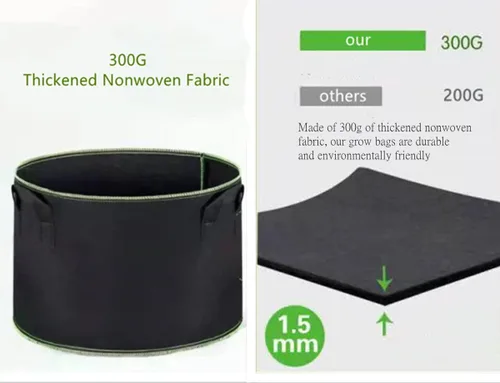 Miniatura 3 de Niurui Paquete de 5 bolsas de cultivo de 5 galones, 10.58 oz de tela no tejida gruesa para plantas con asas, para entrenamiento de plantas de bajo