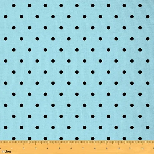 Tela de lunares por yarda, tela de decoración de puntos redondos para suministros de costura, telas de estilo moderno y simple para tapicería y Azul
