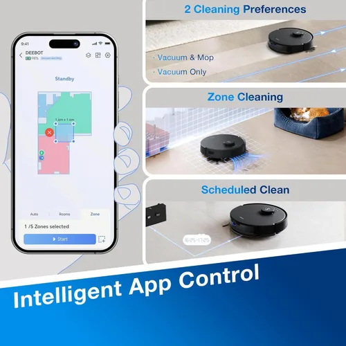 Miniatura 6 de ECOVACS DEEBOT N20 - Robot Aspirador y Trapeador, 8000Pa de Succión Fuerte, Cepillo Antienredos, 300 Minutos de Tiempo de Funcionamiento