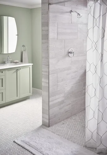 Miniatura 8 de Moen Gibson cromo Posi-Temp con equilibrio de presión y rendimiento ecológico, solo parte exterior para ducha moderna, válvula requerida, T2902EP