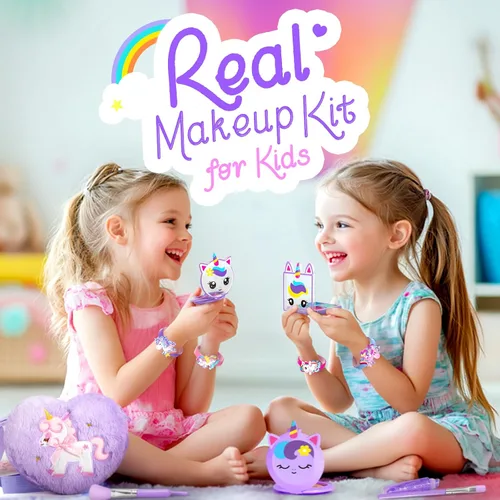 Miniatura 5 de ULOVEME Kit de Maquillaje Real para Niñas Pequeñas - Maquillaje Real, No Tóxico, Lavable - Regalo de Juguetes Unicornio para Niñas de 3 4 5 6 7 8 9