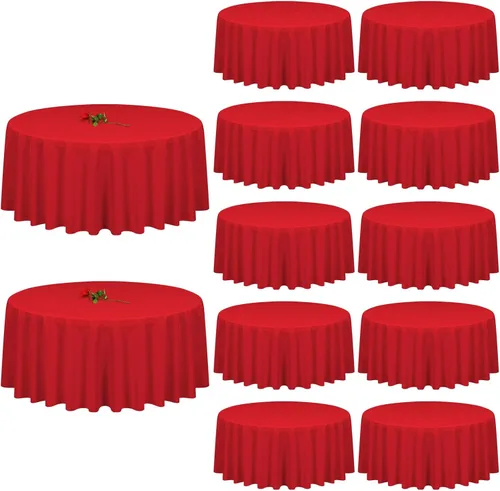 Miniatura 27 de 12 paquetes de manteles blancos, 52 x 52 pulgadas, manteles lavables de poliéster resistentes a manchas y arrugas para mesas cuadradas, mantel