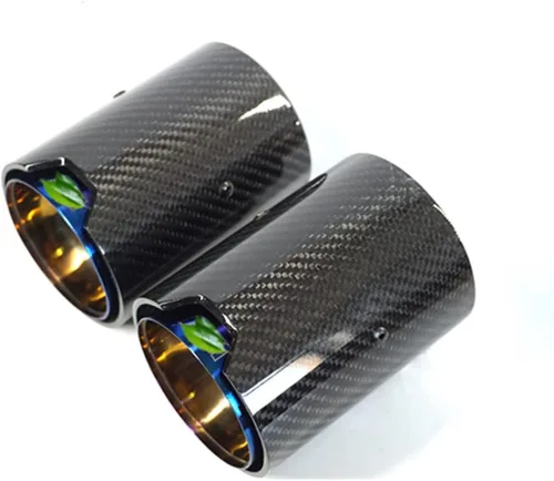 Tubo de escape de fibra de carbono azul quemado apto para M2 M3 M4 F87 F80 F82 F83 puntas 4 piezas
