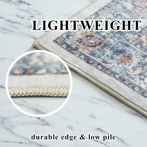 Miniatura 6 de Alfombra lavable para pasillo, de cocina, para entrada, alfombra suave vintage, antideslizante para interiores, para baño, sala de estar y Ladrillo