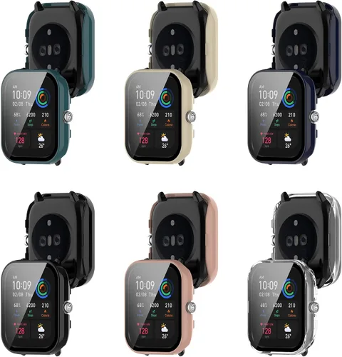 Miniatura 3 de Funda rígida de policarbonato compatible con Amazfit GTS 4 Mini con protector de pantalla de vidrio templado, resistente a los impactos y a prueba 6