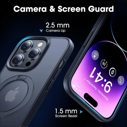 Miniatura 6 de CASEKOO - Funda diseñada para iPhone 14 Pro con soporte magnético invisible [protección contra caídas de grado militar] [compatible con MagSafe]