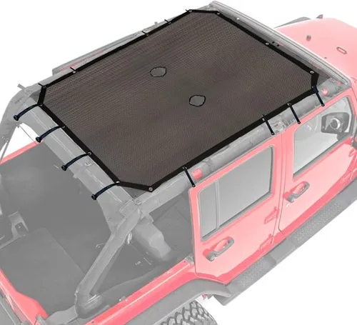 Miniatura 9 de Sombrilla para 2007-2018 Jeep Wrangler JK JKU de 2 puertas y 4 puertas frontales, malla para parasol, JK, JK Unlimited, Sport, Sport S, Sahara