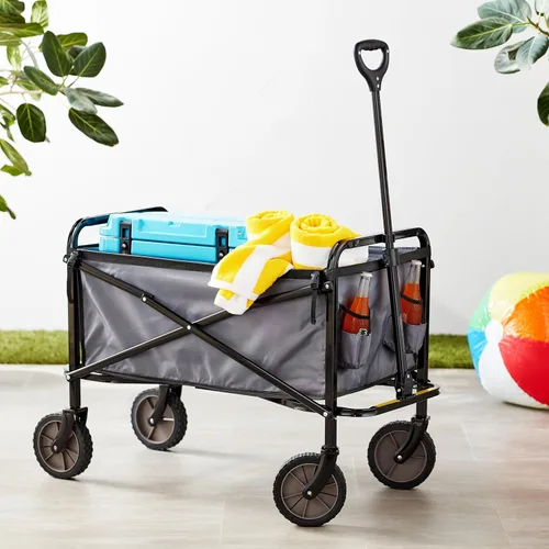 Miniatura 5 de Amazon Basics - Colección de herramientas para el jardín – Carrito plegable para jardín con funda, color gris.