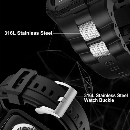 Miniatura 4 de Correas compatibles con Apple Watch Band 46mm 45mm 44mm 42mm, correa deportiva para hombres con funda protectora para Watch Series 11 10 9 8 7/ SE