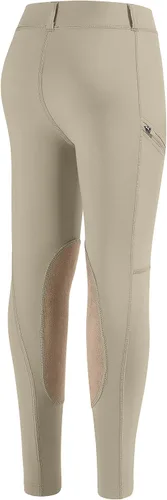 Miniatura 2 de SANTINY Pantalones de equitación para niñas con bolsillos con cremallera para niños, pantalones ecuestres elásticos con parche en la rodilla