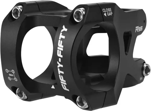 FIFTY-FIFTY Vástago de bicicleta de montaña para abrazadera de manillar de 1.378 in, tubo de dirección de 1-1/8, vástago de manillar corto de Negro