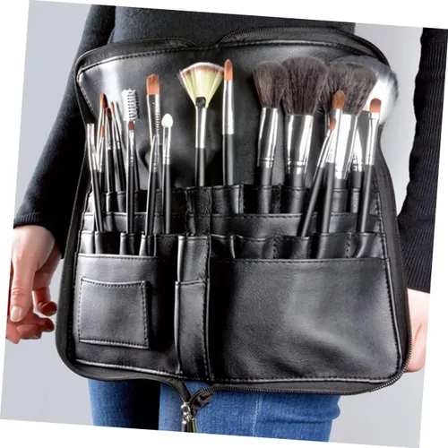Miniatura 4 de Beavorty Profesional cepillo de maquillaje bolsa de la cintura cosmética de la PU para las mujeres maquillaje cepillo organizador 24 tubos 4