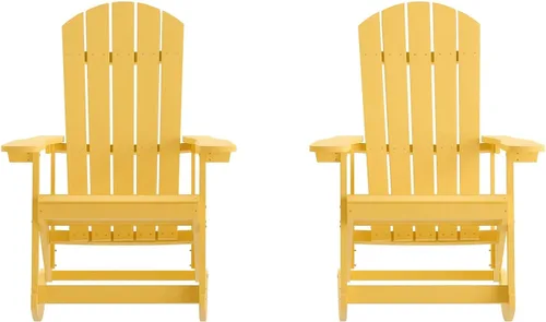 Miniatura 18 de Flash Furniture Savannah - Mecedora Adirondack de madera de poliresina, poliestireno gris para todo tipo de clima, herrajes de acero inoxidable