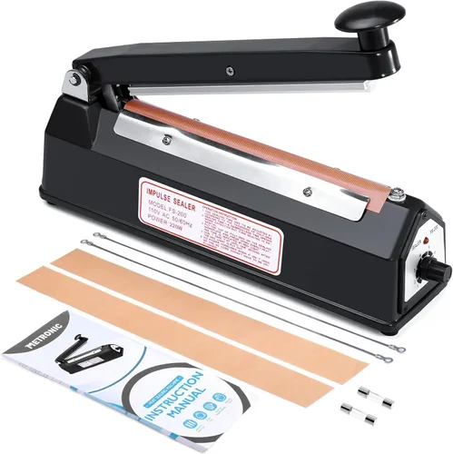 Miniatura 9 de METRONIC Sellador de impulso de 8 pulgadas, máquina selladora térmica manual para bolsas de plástico, selladores de bolsas retráctiles, máquina