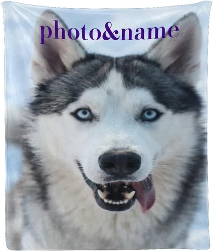 Manta personalizada con nombre de foto, manta personalizada de perro pastor alemán de forro polar súper suave para sofá, cama (50 x 60 pulgadas),