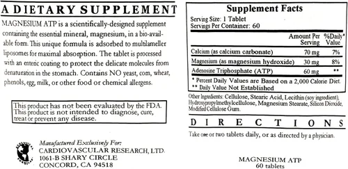Miniatura 2 de Magnesio Liposomal ATP (Mg30mg ATP60mg) 60 Tabletas - Paquete de 3 - Fórmulas Ecológicas/Investigación Cardiovascular