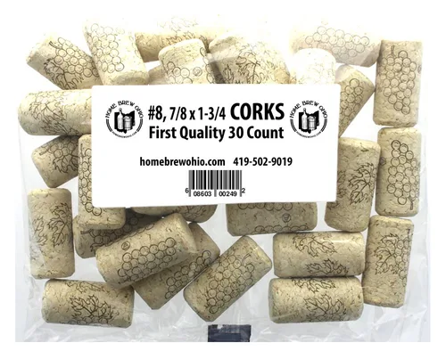 Home Brew Ohio #8 Corchos rectos, 7/8" x 1-3/4" (paquete de 30)
