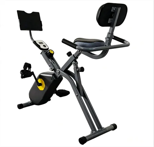 Bicicleta estática plegable reclinada con respaldo alto y resistencia magnética, bicicleta estática reclinada para entrenamiento en casa, talla