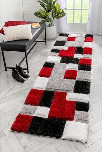 Miniatura 17 de Well Woven San Francisco Escondido Blush - Alfombra moderna geométrica texturizada 3D, gruesa y suave, 5 pies 3 pulgadas x 7 pies 3 pulgadas