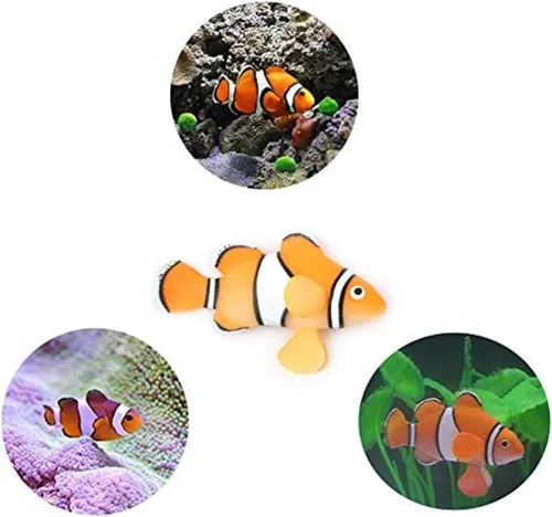 Miniatura 4 de XMHF Paquete de 2 piezas de silicona artificial para acuario flotante de pez payaso, decoración de pecera de agua salada bajo el agua salada, adorno