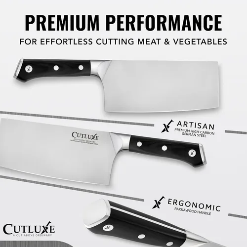 Miniatura 2 de Cutluxe - Cuchillo de carnicero de 7 pulgadas, cuchillo para cortar carne – Hoja de acero alemán, espiga completa, diseño de mango ergonómico