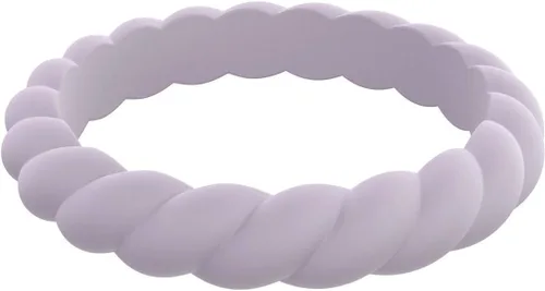 Miniatura 3 de QALO Anillo de silicona de goma para mujer, anillo de boda apilable de goma, transpirable, duradero, anillo de silicona de compromiso, 0.130 in