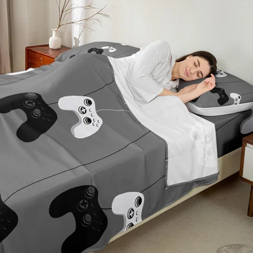 Miniatura 3 de Feelyou Sábana bajera ajustable para niños y niñas, 3 piezas, con 1 sábana encimera y 1 funda de almohada, tamaño individual