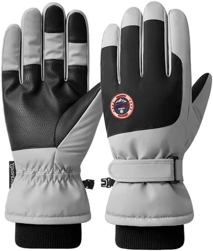 Guantes de nieve de esquí de invierno para hombres, mujeres, jóvenes Guantes de calentamiento de manos impermeables para pantalla táctil y clima