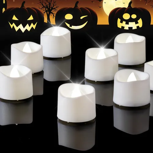 Homemory Velas de té LED sin llama de color blanco frío, más de 200 horas, funciona con pilas, velas votivas eléctricas falsas para Navidad,
