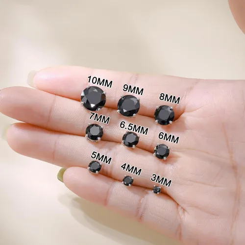 Miniatura 2 de Moissanite Stud Earrings Screw Back 3-10mm 0.2ct-8.0ct 18K White Yellow Rose Gold Plated S925 Sterling Silver Round Cut D Color VVS1 Lab Created