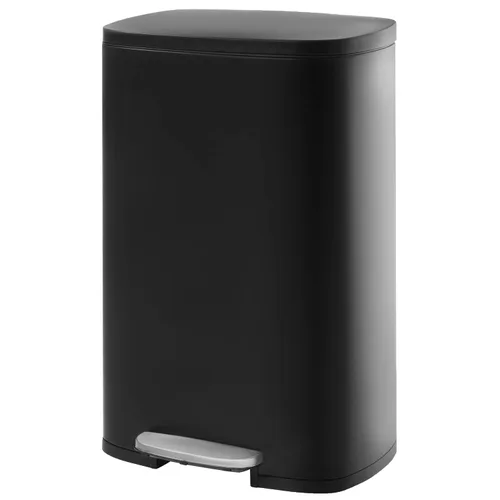 PayLessHere Cubo de basura de acero inoxidable a prueba de huellas dactilares con cubo interior extraíble y tapas con bisagras, cubo de basura con