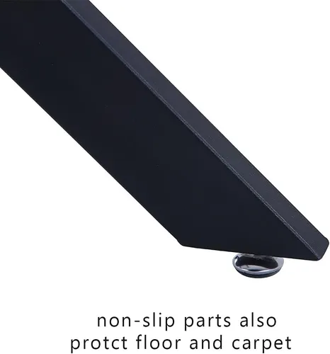 Miniatura 6 de Mesa de comedor de vidrio templado con patas de metal negro, mesa de cocina rectangular moderna de 47 pulgadas para cocina, comedor, oficina en casa