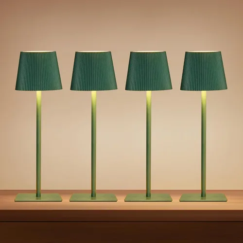 Miniatura 13 de LUTEC Paquete de 4 lámparas de mesa inalámbricas, lámpara de escritorio con batería recargable de 6000 mAh, dos alturas ajustables, impermeable