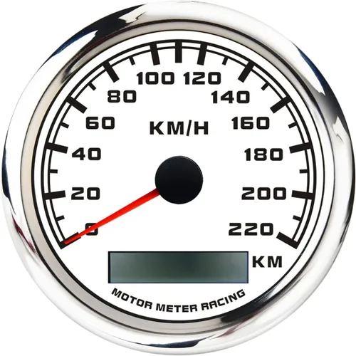 Miniatura 21 de MOTOR METER RACING Serie Pro W 85mm 3-3/8" Velocímetro GPS digital Odómetro 193 km/h Esfera negra LED blanco Impermeable para coche, camión, barco