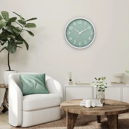 Miniatura 6 de Relojes de Pared a Batería de 10 Pulgadas Reloj de Pared Moderno Silencioso Sin Tictac para Sala de Estar Dormitorio Cocina Oficina Decoración