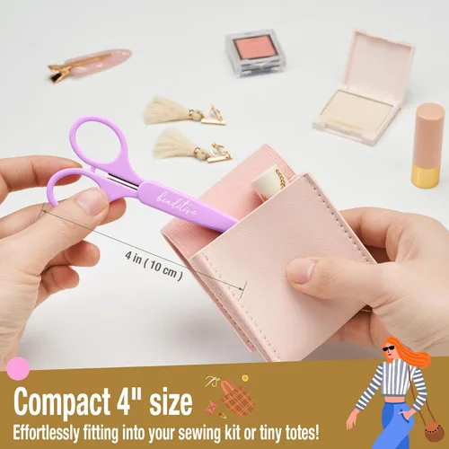 Miniatura 6 de Beaditive Juego de tijeras para detalles de alta precisión (2 piezas) puntas afiladas y finas, corte de papel, álbumes de recortes, costura, PASTEL