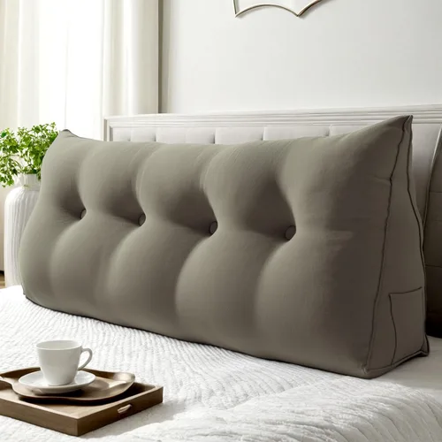 Miniatura 33 de WOWMAX Cabecero de Cama Multifuncional con Almohada Tapizada Doble, Cabecero para Dormitorio Individual XL, Portátil para Dormitorio Universitario