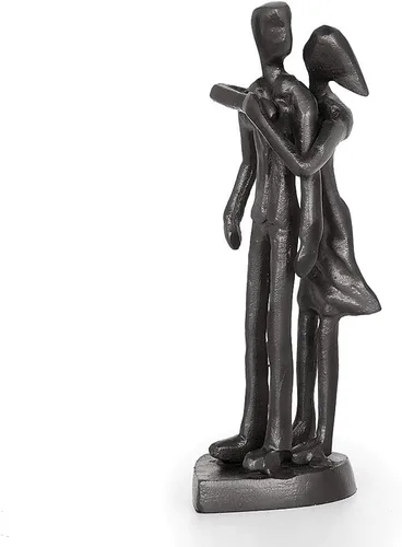 Miniatura 5 de DreamsEden Escultura de pareja, estatua de abrazo de hierro fundido hecha a mano, regalo de boda para el sexto aniversario para él y ella
