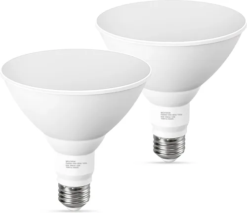 GvvooHome - Bombillas LED de inundación PAR38 para exterior, equivalente a 100 W, 1050 lm, 5000 K, luz blanca de día, 13 W, intensidad regulable,
