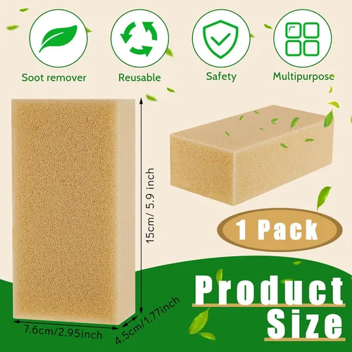 Miniatura 2 de Tessco for you 1 esponja reutilizable para limpieza en seco, removedor de hollín eficaz para pelo de mascotas, polvo y suciedad en paredes pintadas