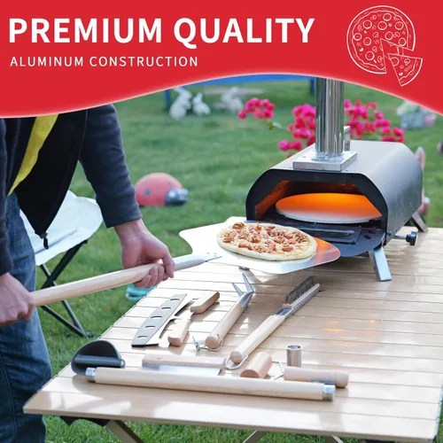 Miniatura 5 de Kit de accesorios para horno de pizza de 7 piezas, juego de herramientas para hacer pizza de primera calidad para hornos domésticos y exteriores